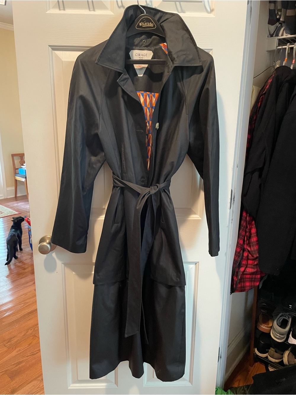 Cirage Paris Fall 2025 Black Belted Trench Coat -brand new